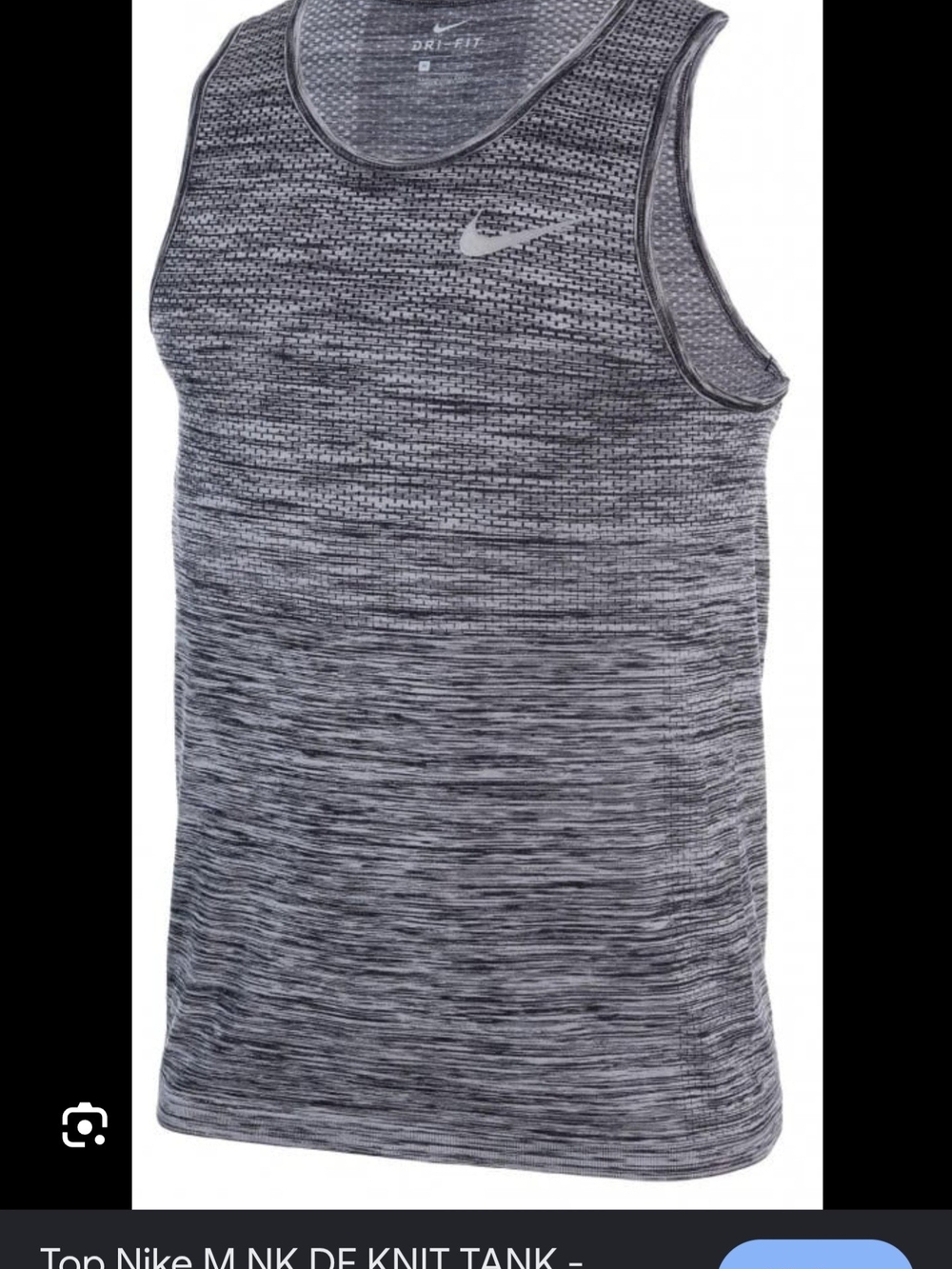 Nike Men's Heathered Black & White RUNNING KNIT Tank